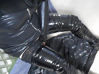 Latex boots