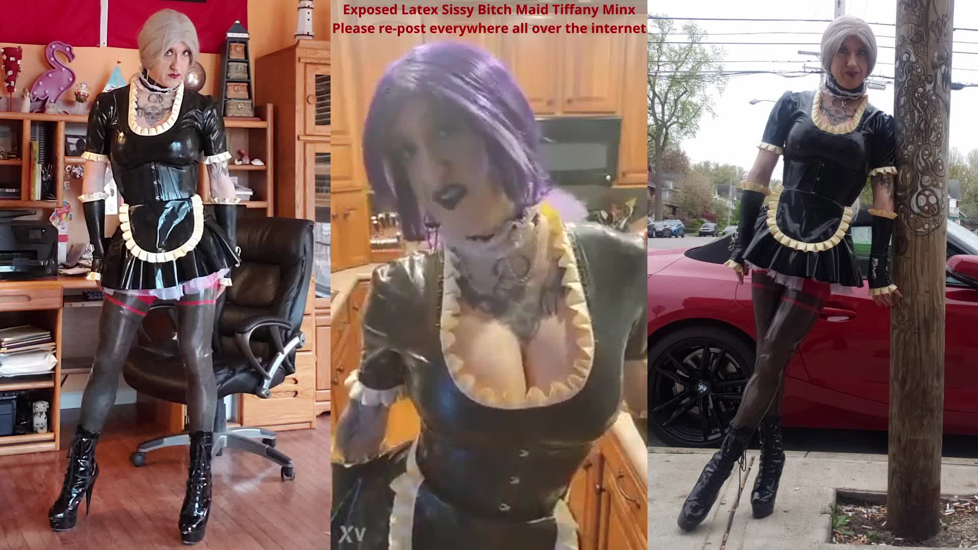 Goth Princess Whore Tiffany Minx - Pathetic Latex Sissy Maid Begs for Attention